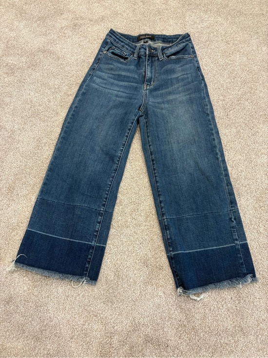 Judy Blue Denim - Judy Blue Release Hem Cropped Wide Leg in dark blue wash size 5/27